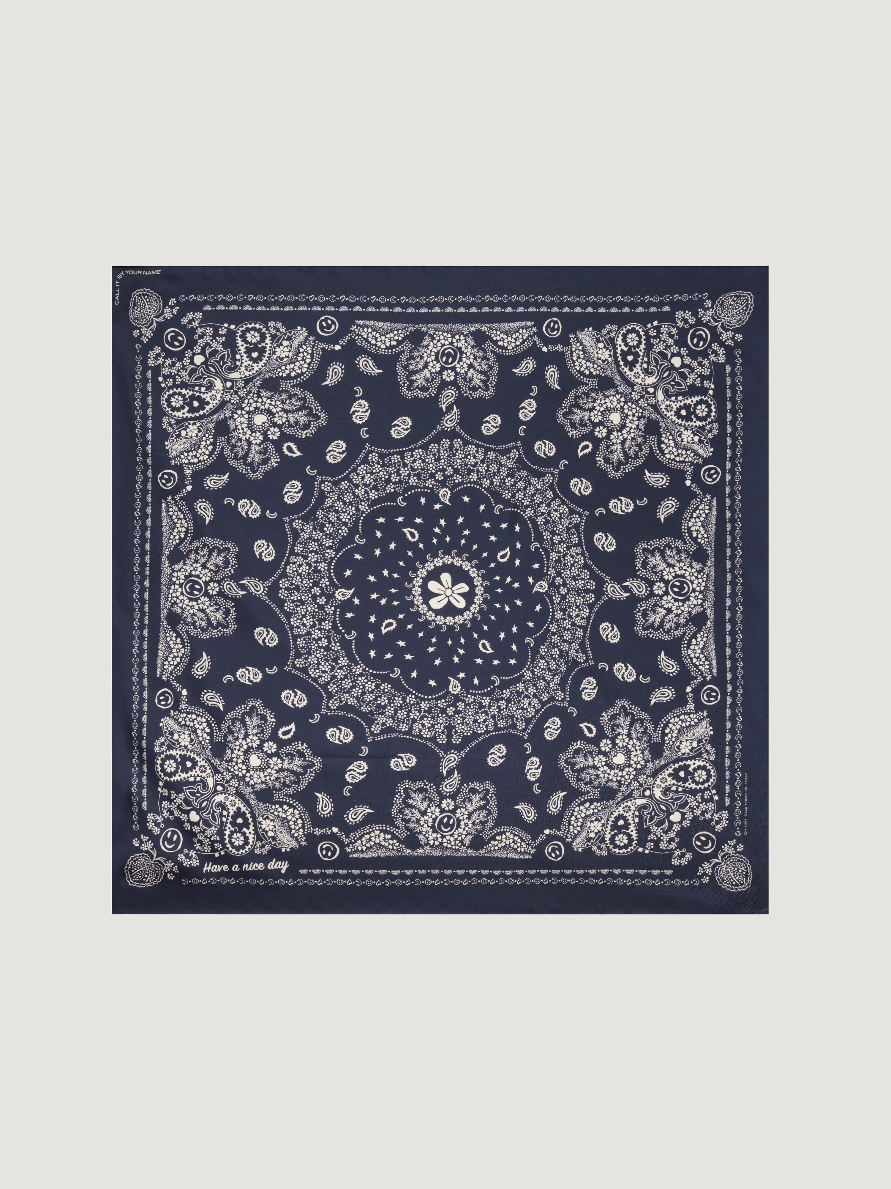 Silk Bandana - NAVY - Small Size