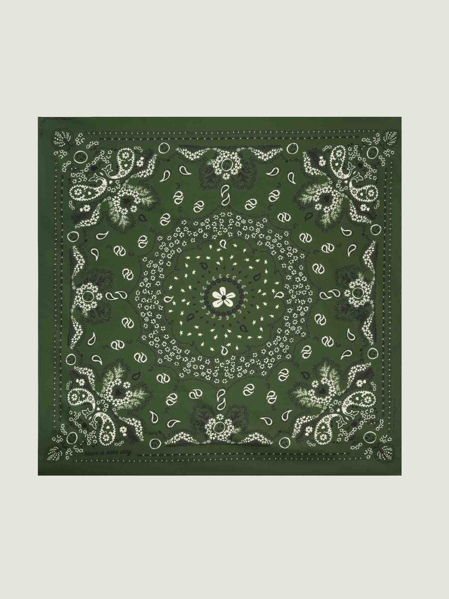 Silk Bandana - BOTTLE GREEN - Small Size