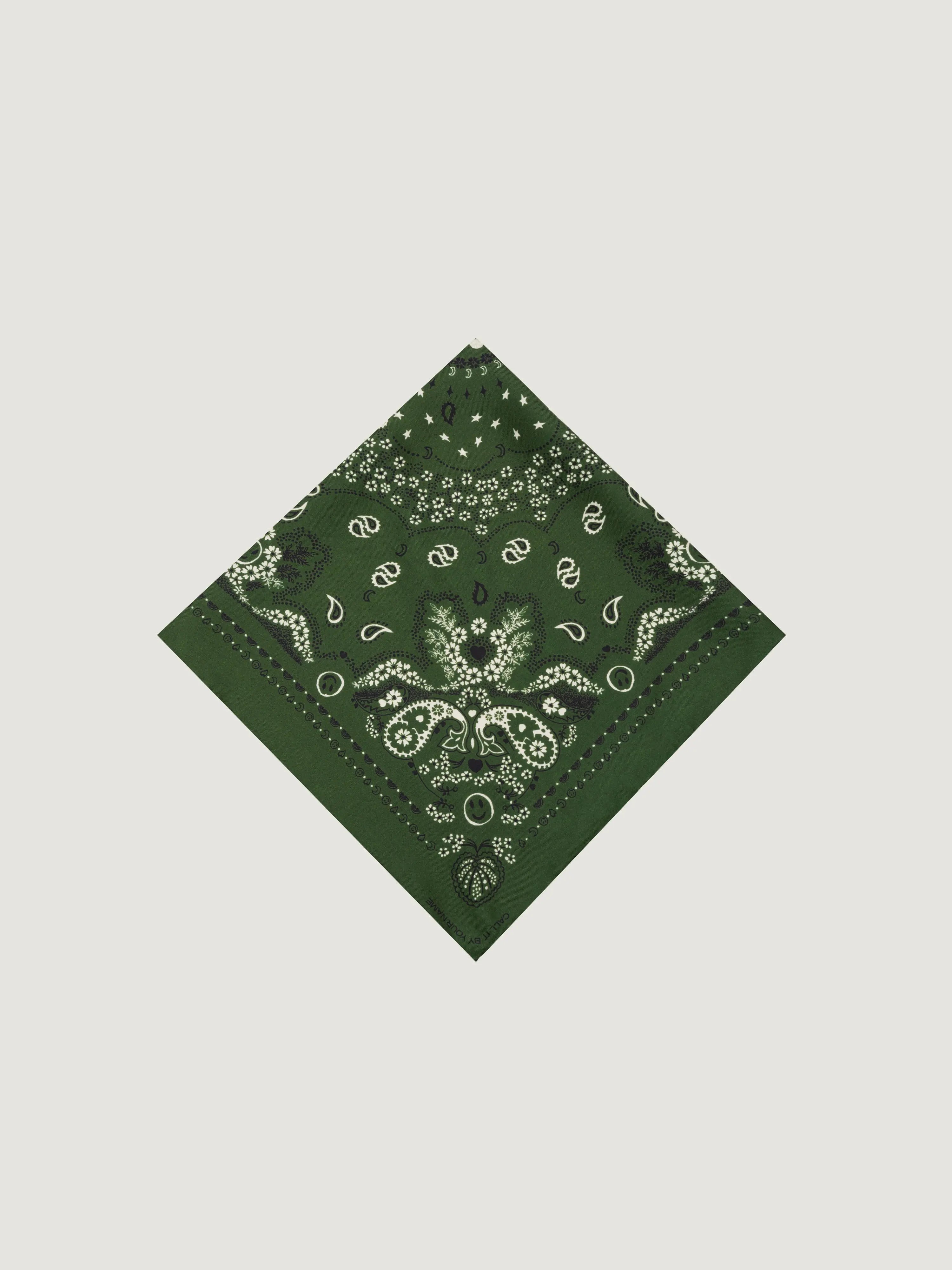 Silk Bandana - BOTTLE GREEN - Small Size