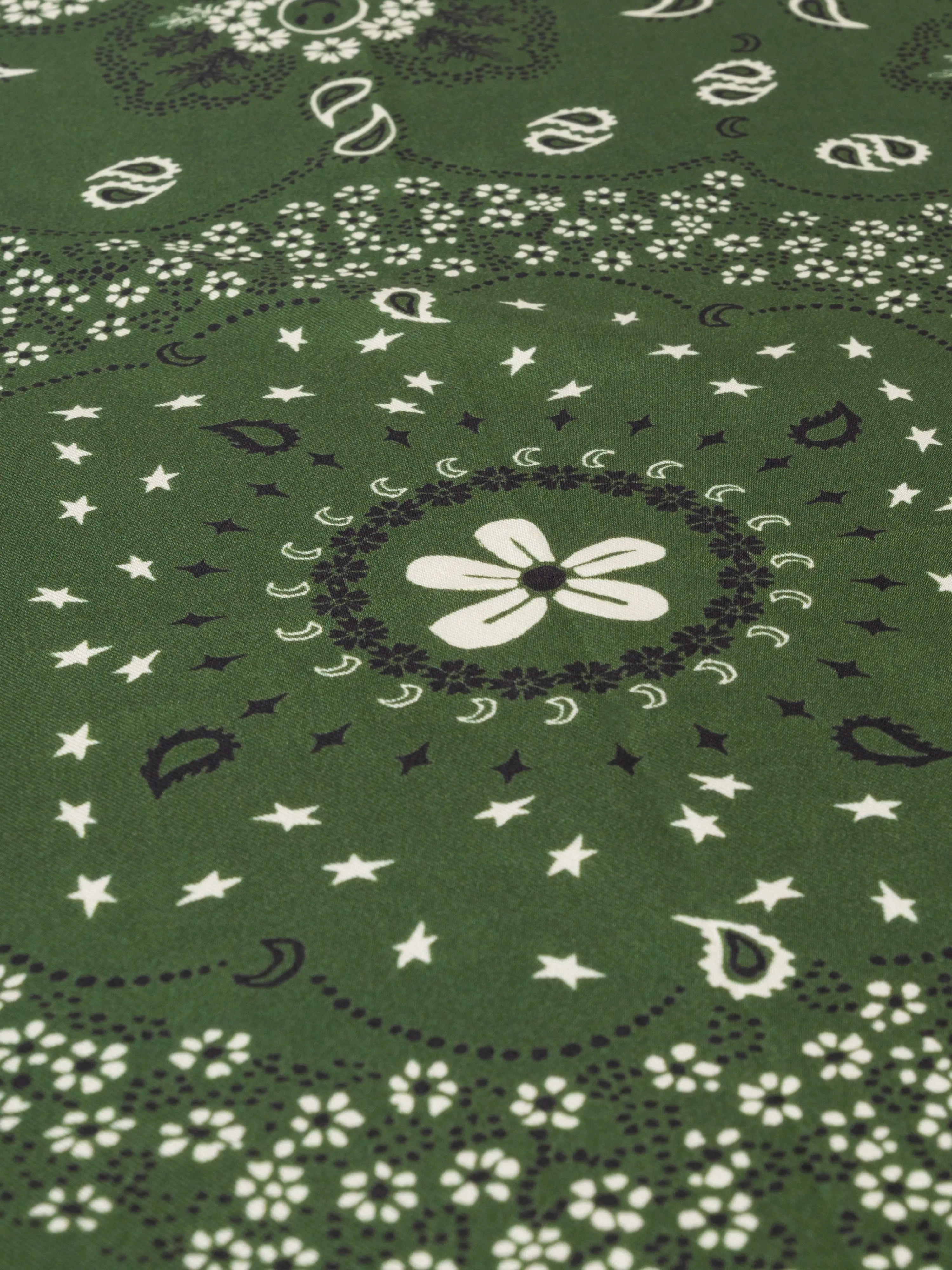 Silk Bandana - BOTTLE GREEN - Small Size