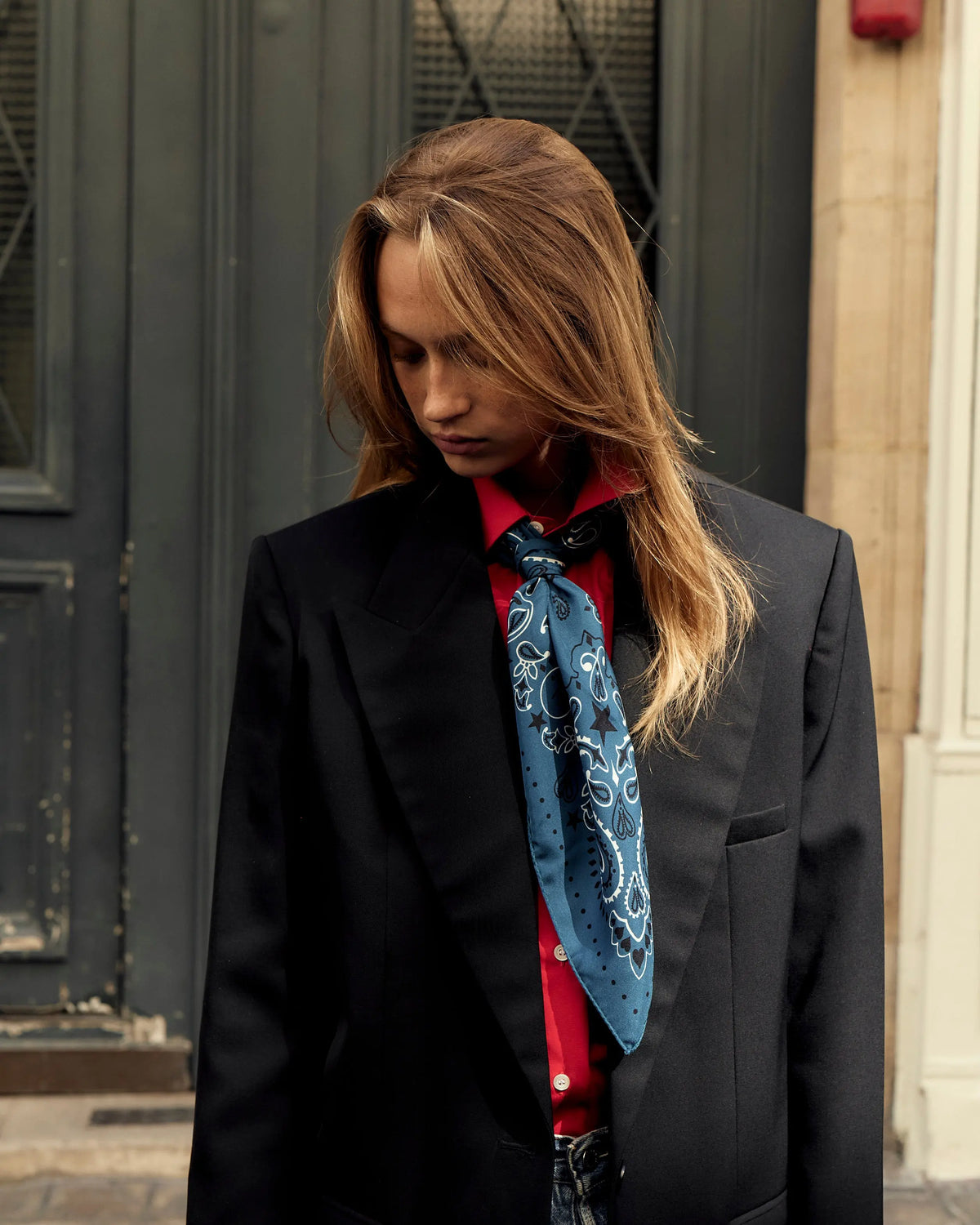Silk Bandana - STAR - BLUETTE - Large Size