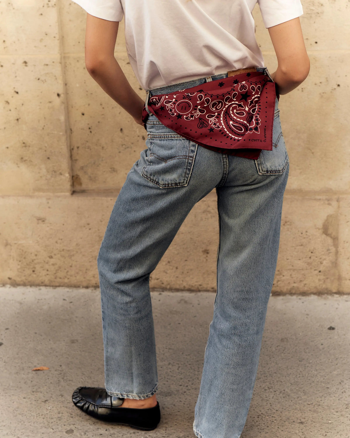 Bandana en soie - STAR - BORDEAUX - Petit Modèle