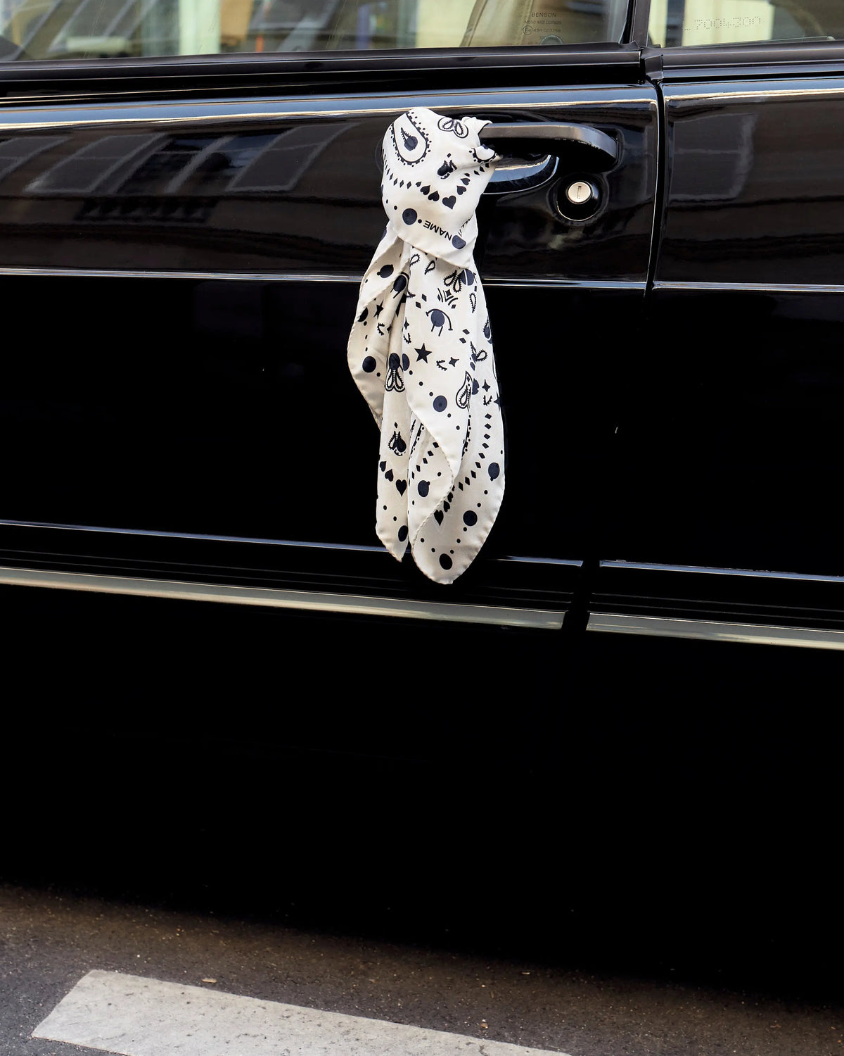 Silk Bandana - POLKA DOTS - ECRU - Small Size