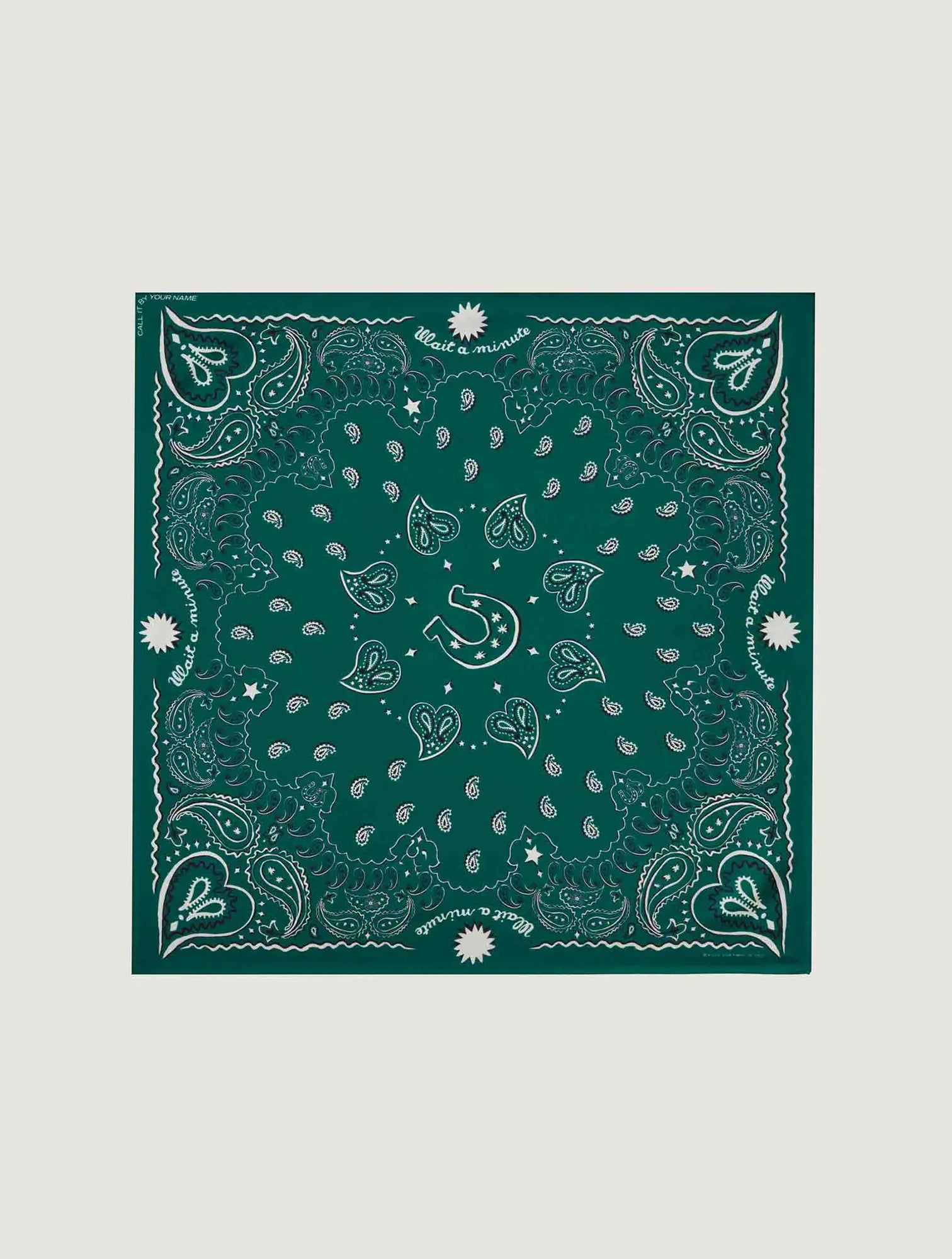 Silk bandana - MALACHITE GREEN HOWDY - Small Size