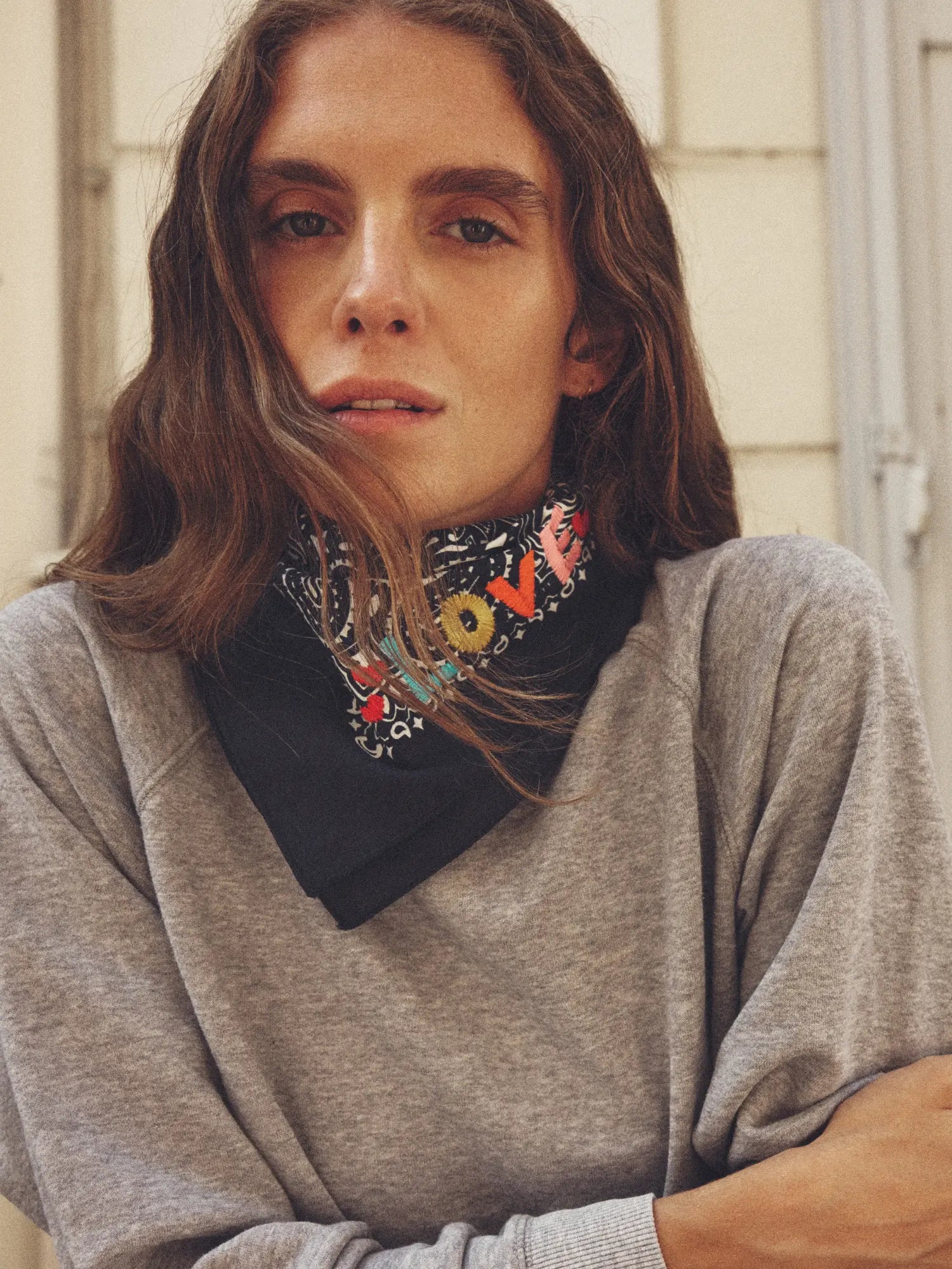 Bandana - Petite Broderie - LOVE - Navy