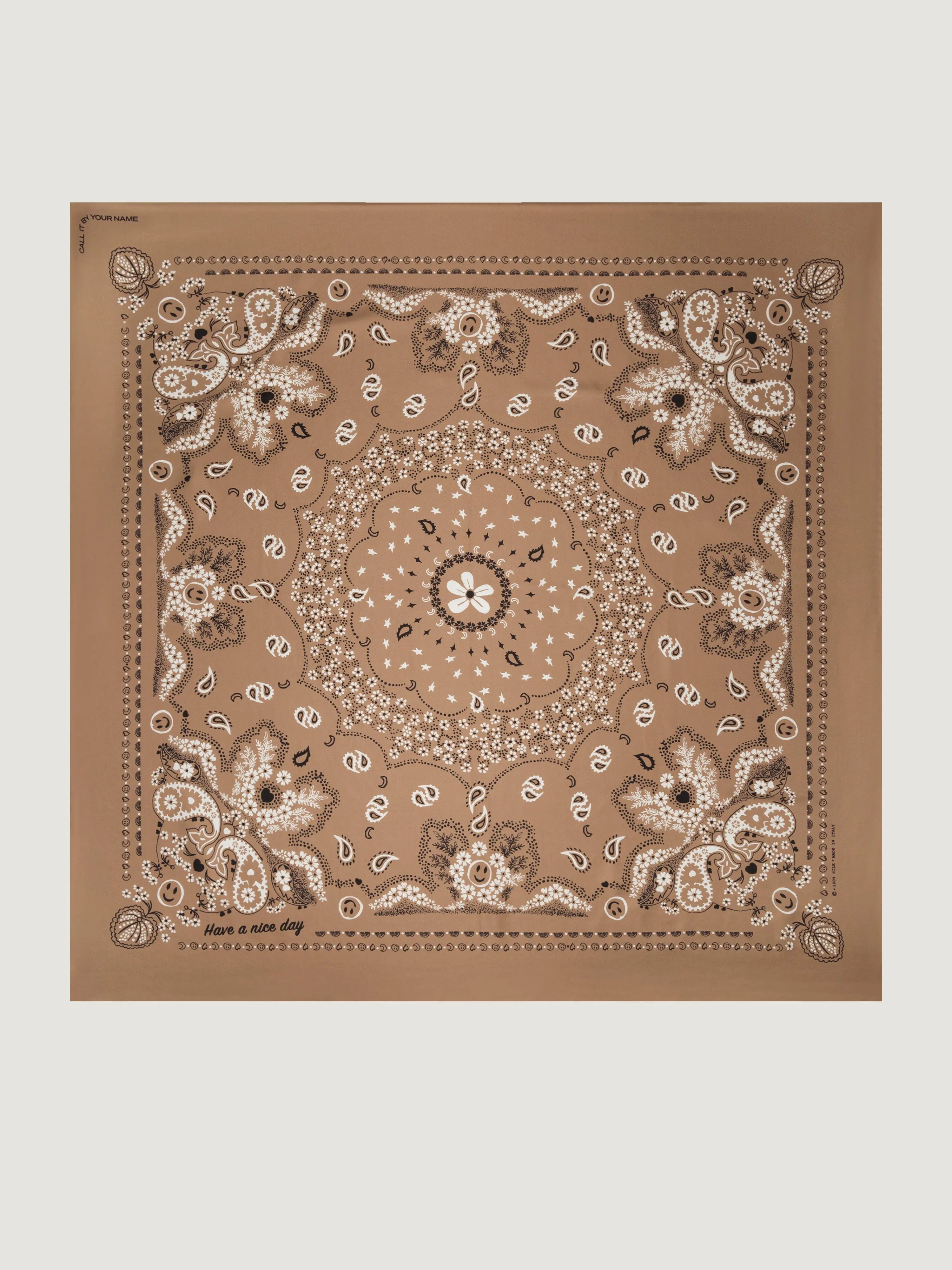 Bandana en Soie - CHATAIGNE - Grand Modèle