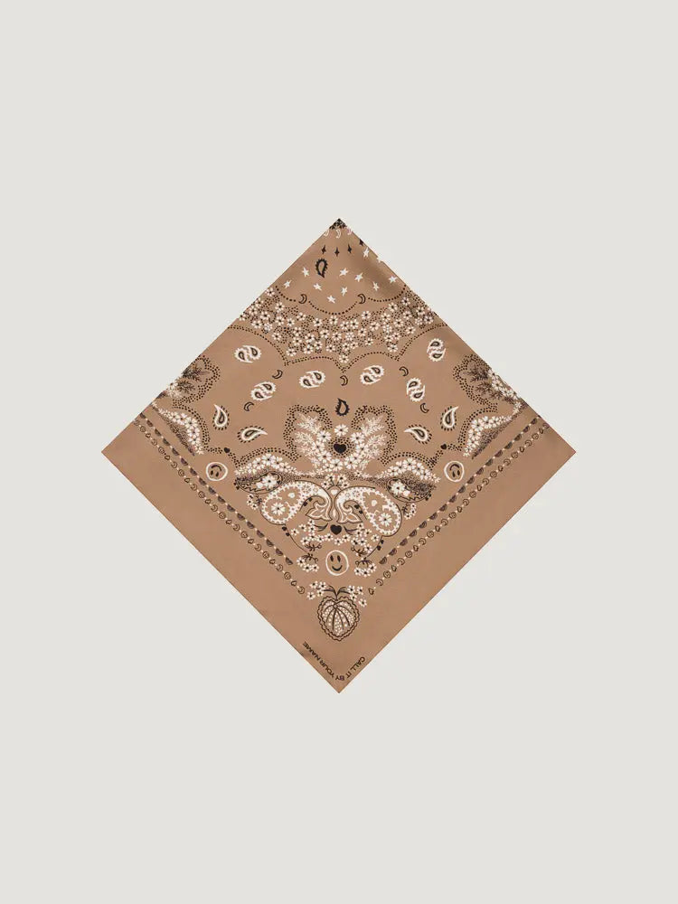 Bandana en Soie - CHATAIGNE - Grand Modèle