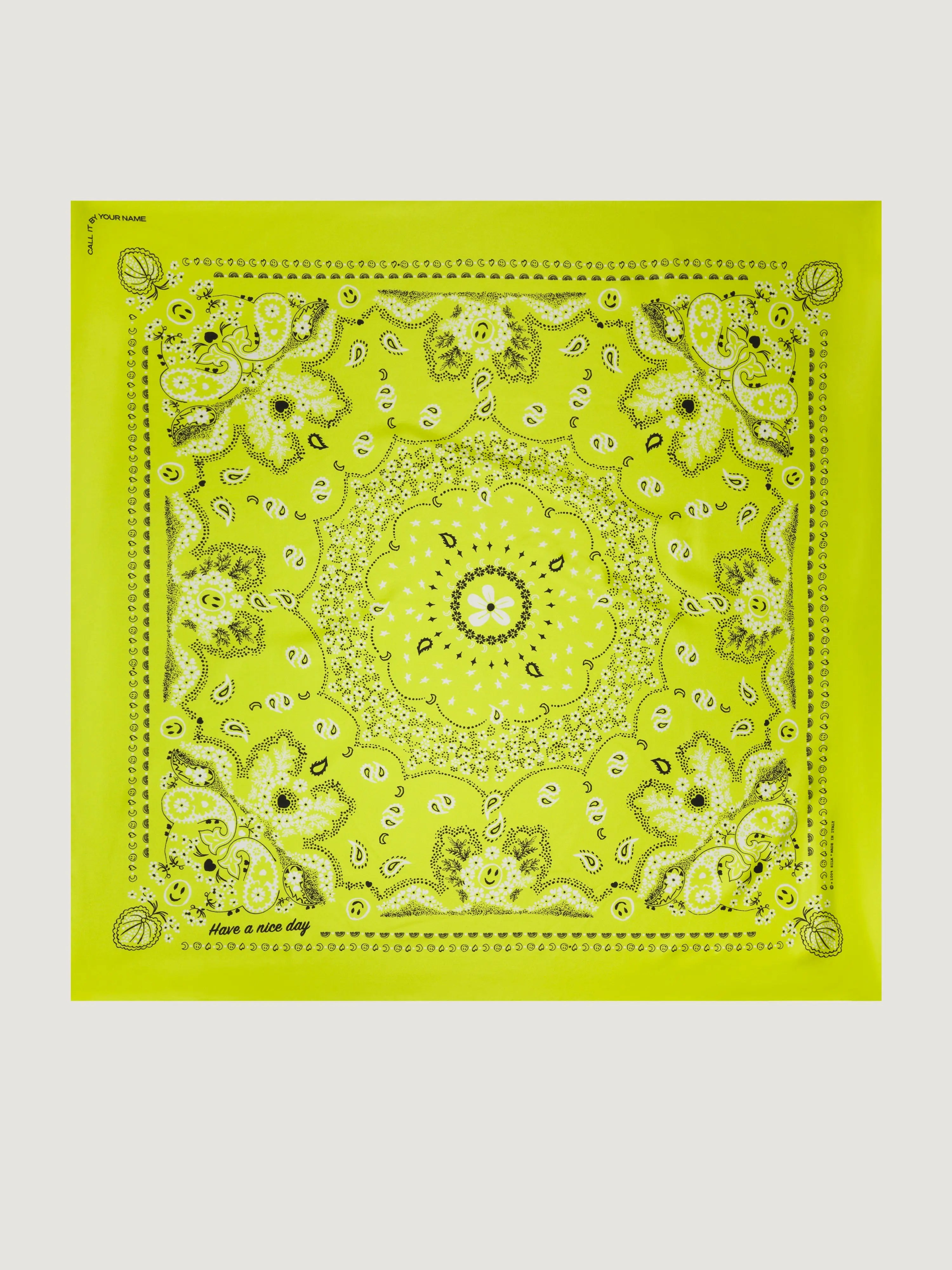 Bandana en Soie - CITRUS - Grand Modèle