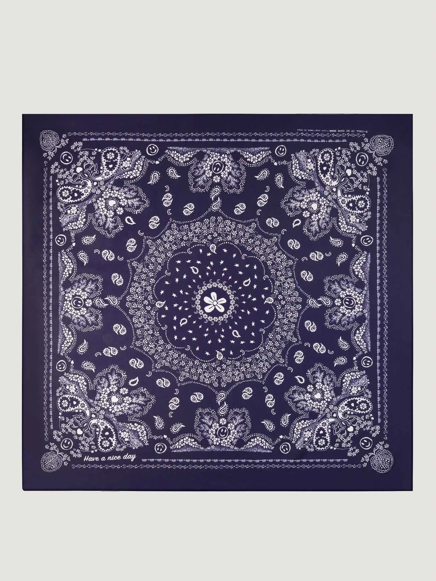 Classic Silk Bandana - NAVY - Large Size