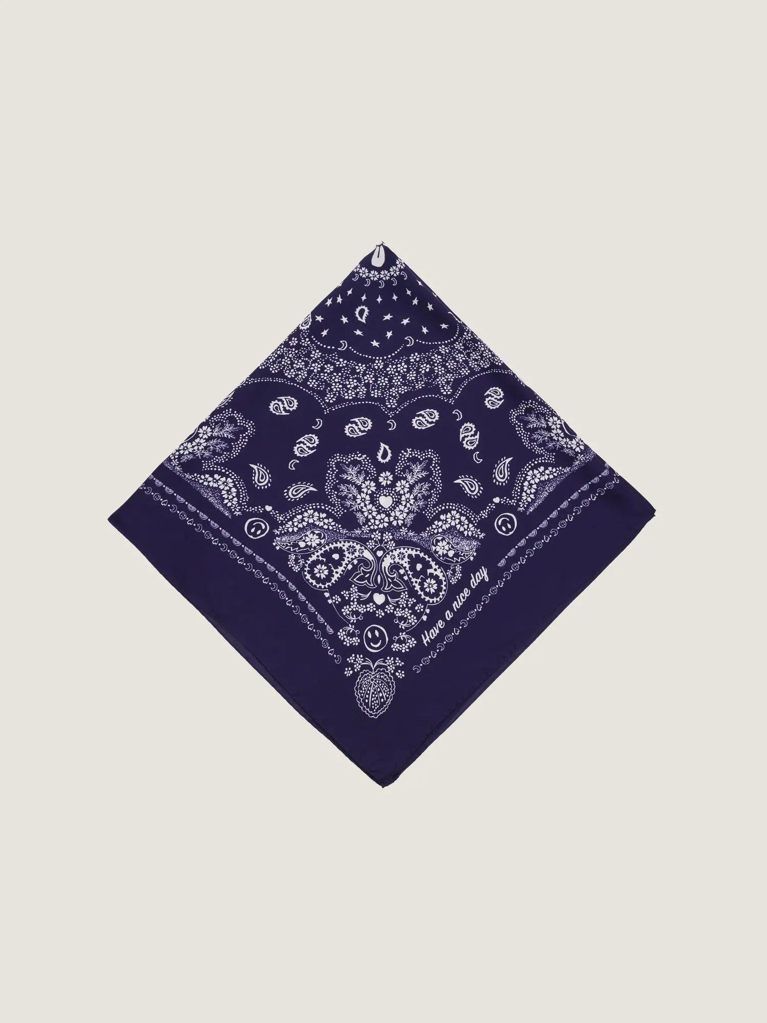 Bandana Classique en Soie - NAVY - Grand Modèle
