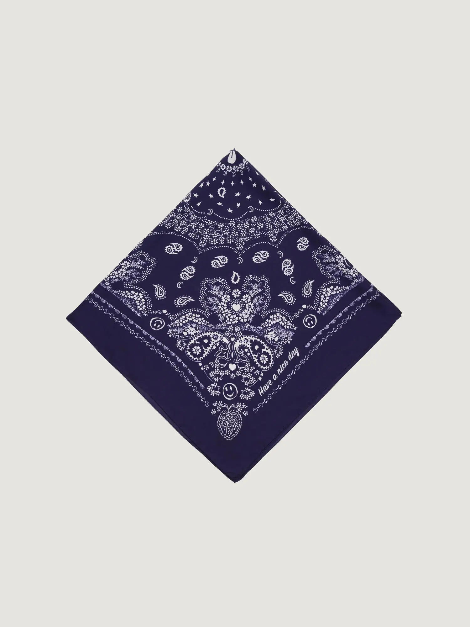 100% silk women's bandana: navy blue - Large Size