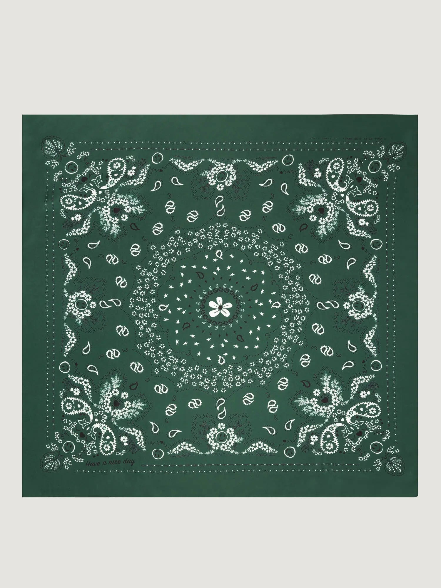 Classic Silk Bandana - BOTTLE GREEN - Large Size