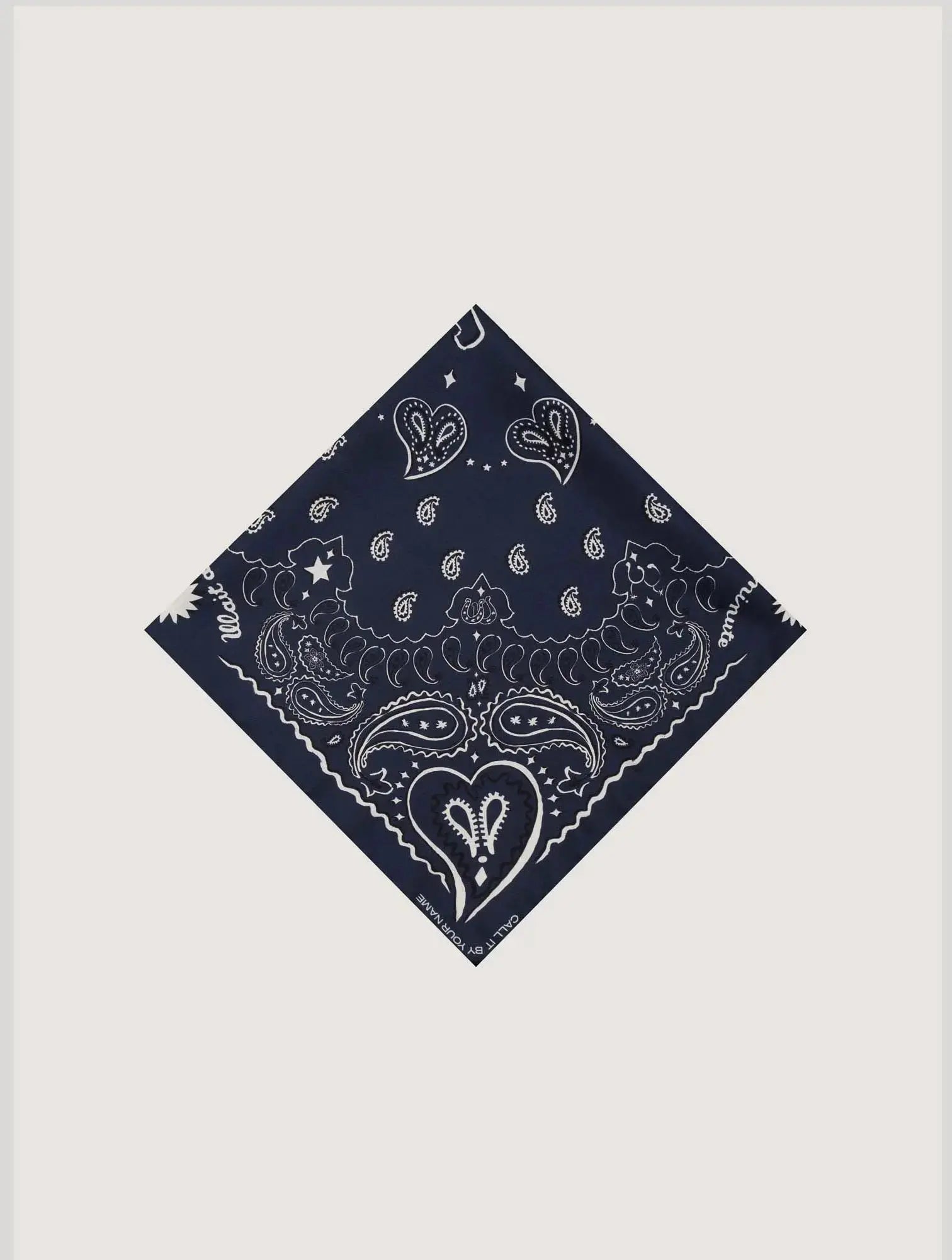 Silk bandana - NAVY HOWDY - Small Size