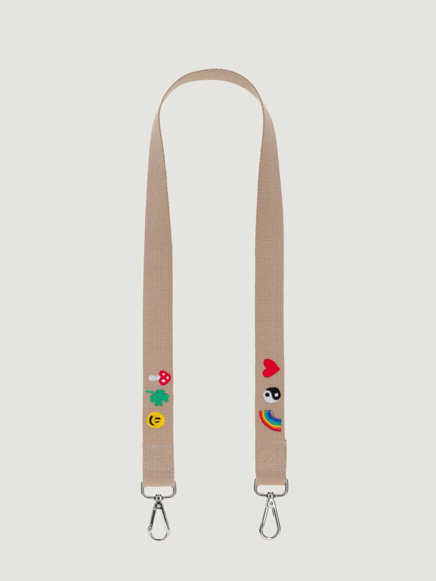 Embroidered Handle - MULTI-EMOJIS - Beige
