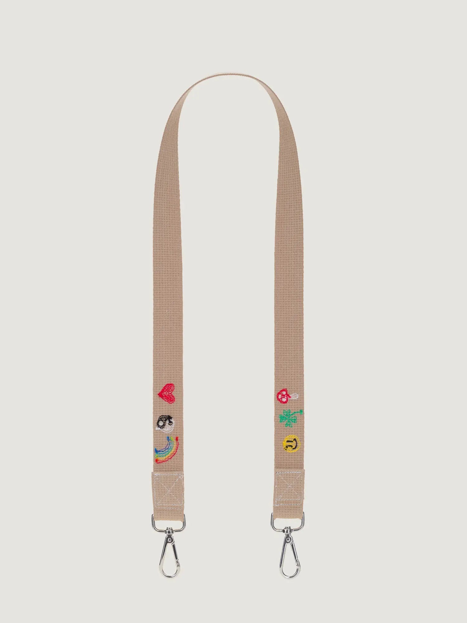 Embroidered Handle - MULTI-EMOJIS - Beige