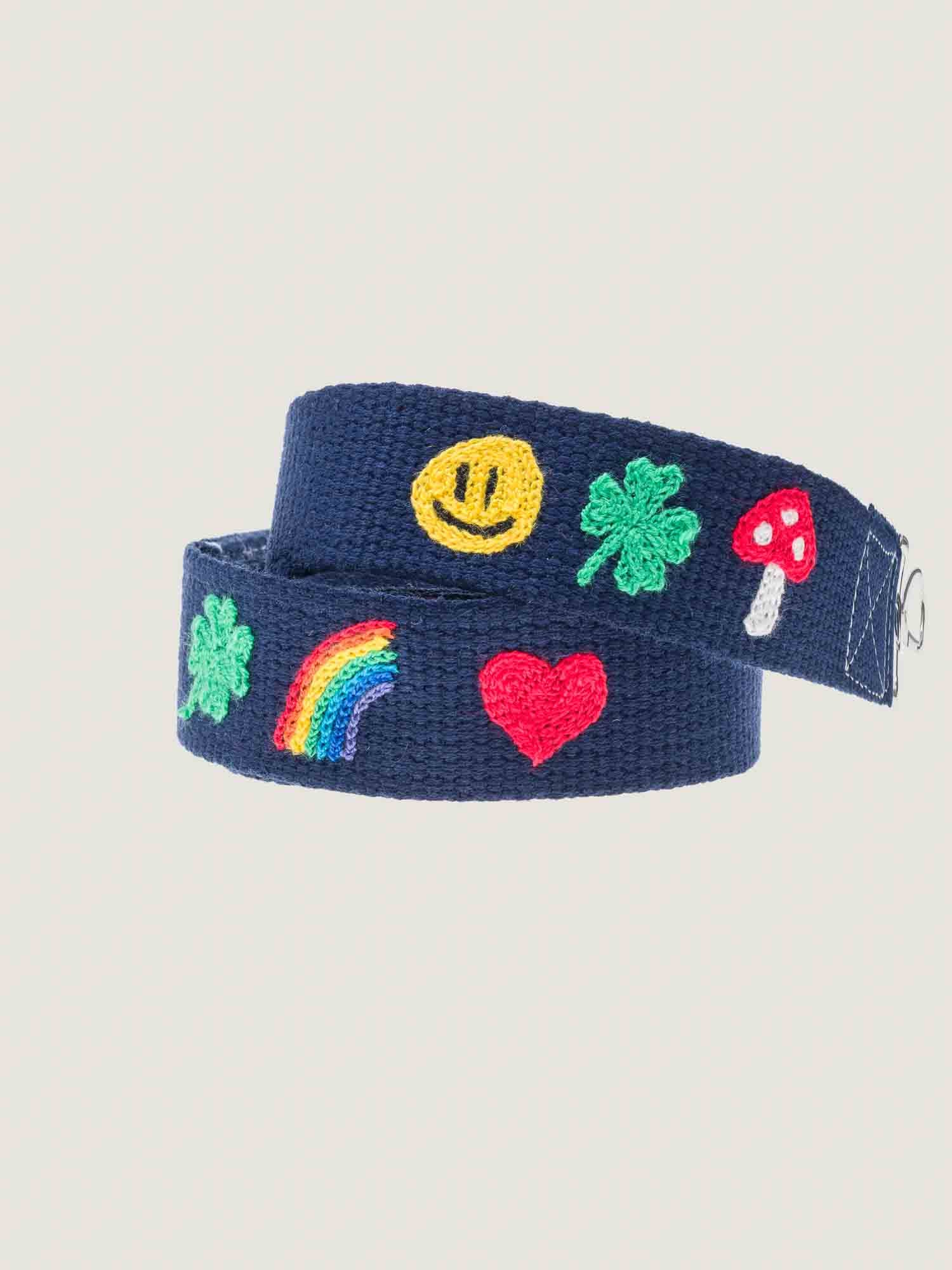 Embroidered Handle - MULTI-EMOJIS - Navy
