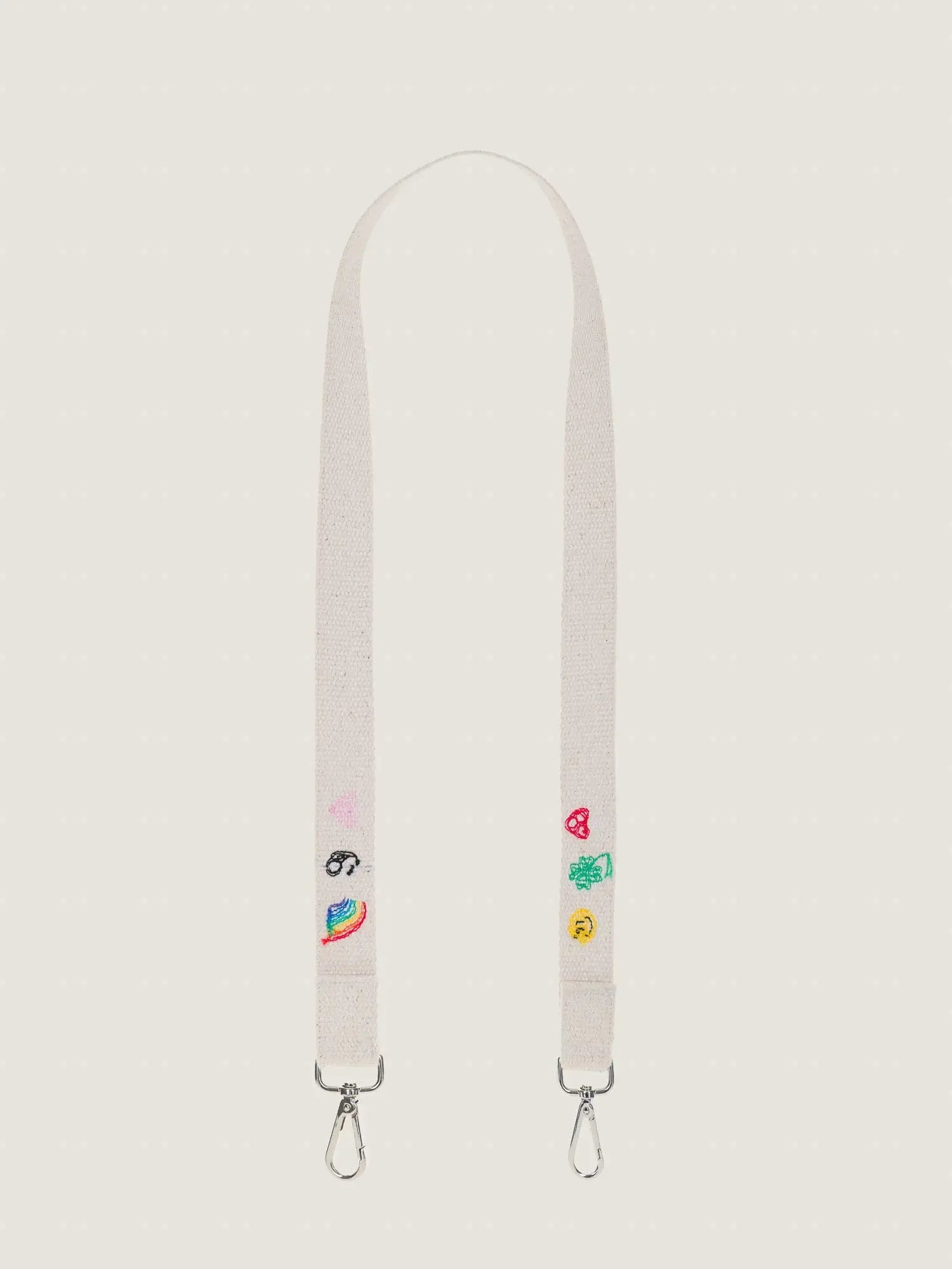 Embroidered Handle - MULTI-EMOJIS - Ecru