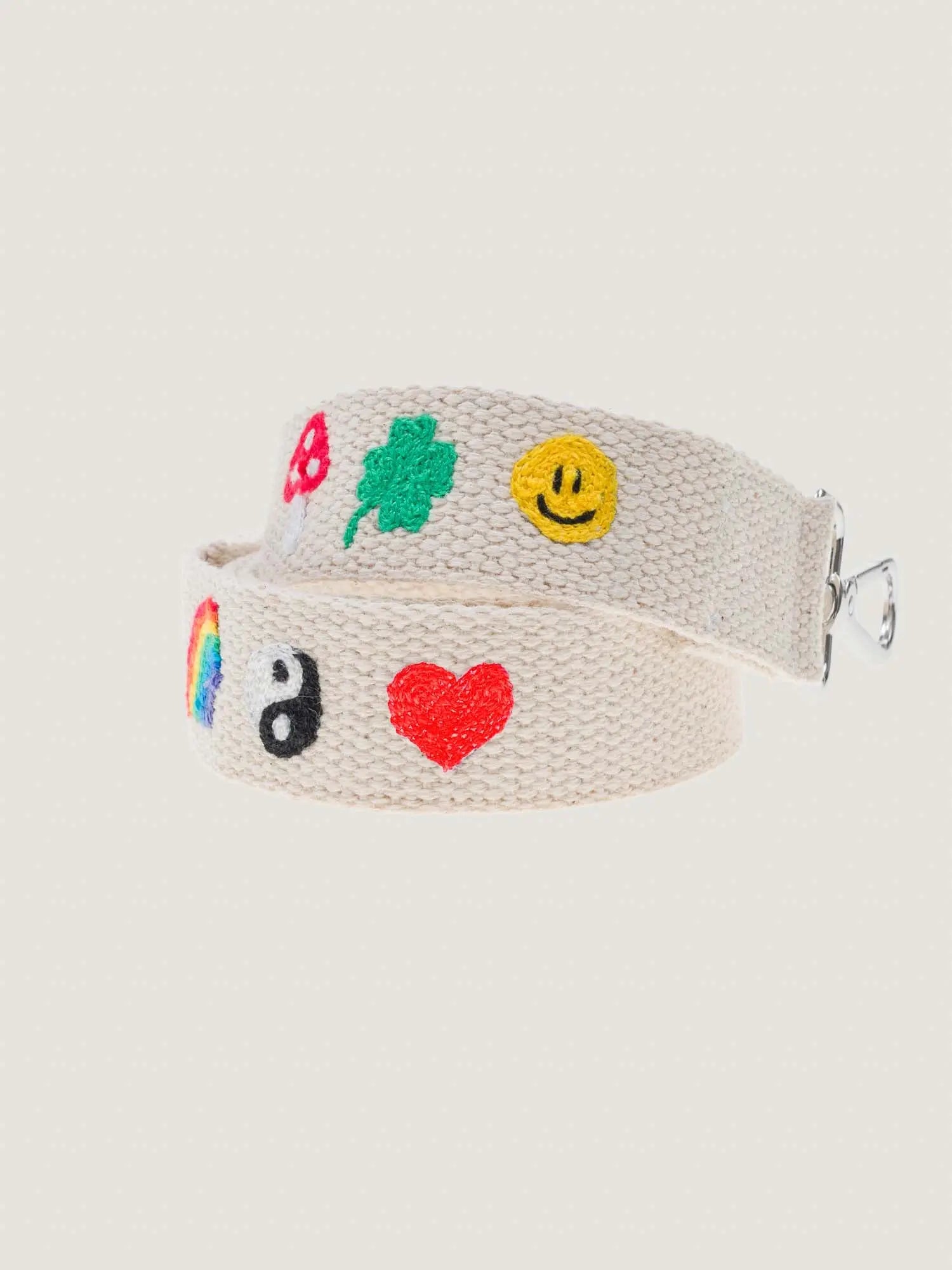 Embroidered Handle - MULTI-EMOJIS - Ecru