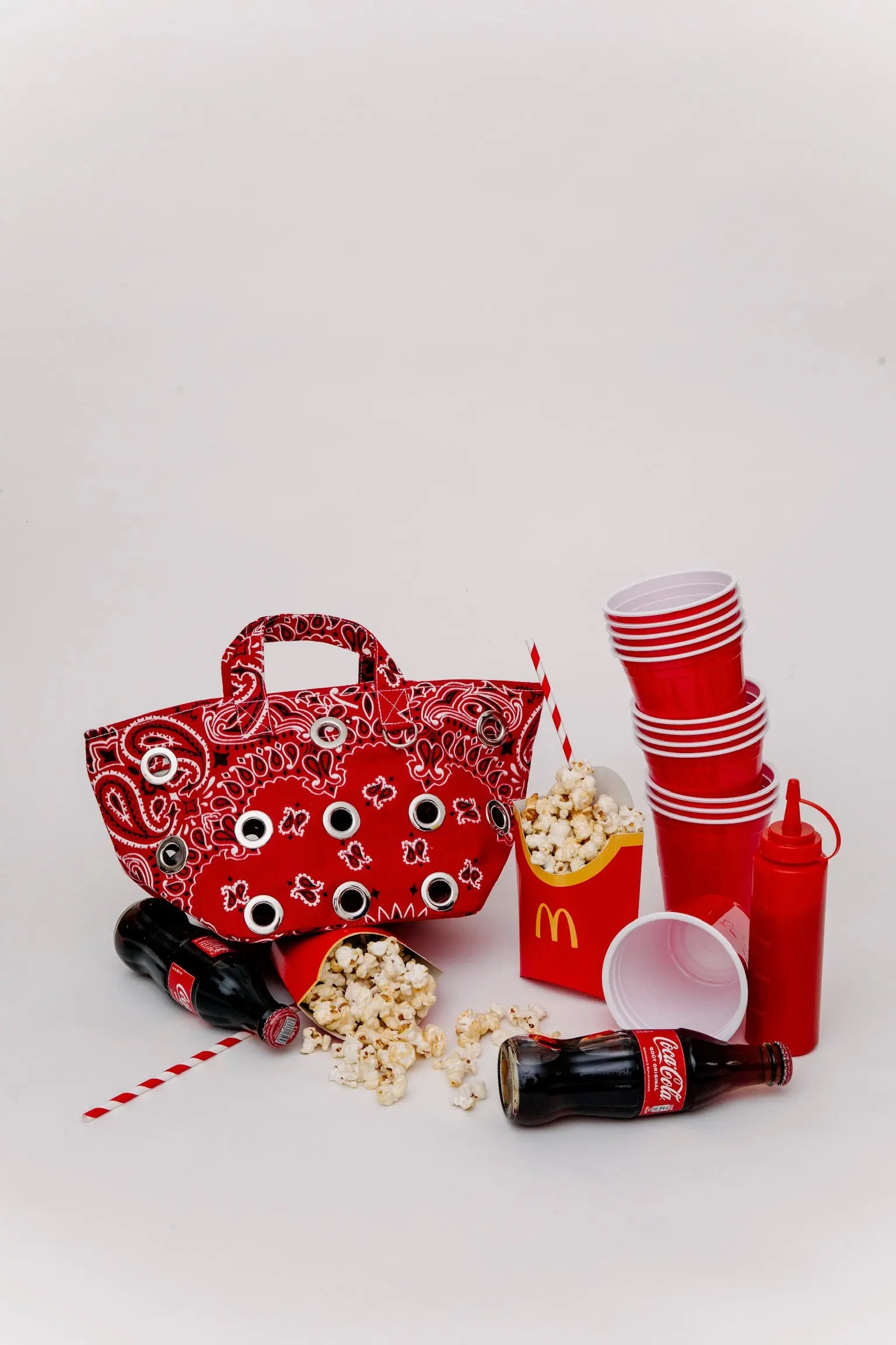 Eyelets Mini Basket - All Red