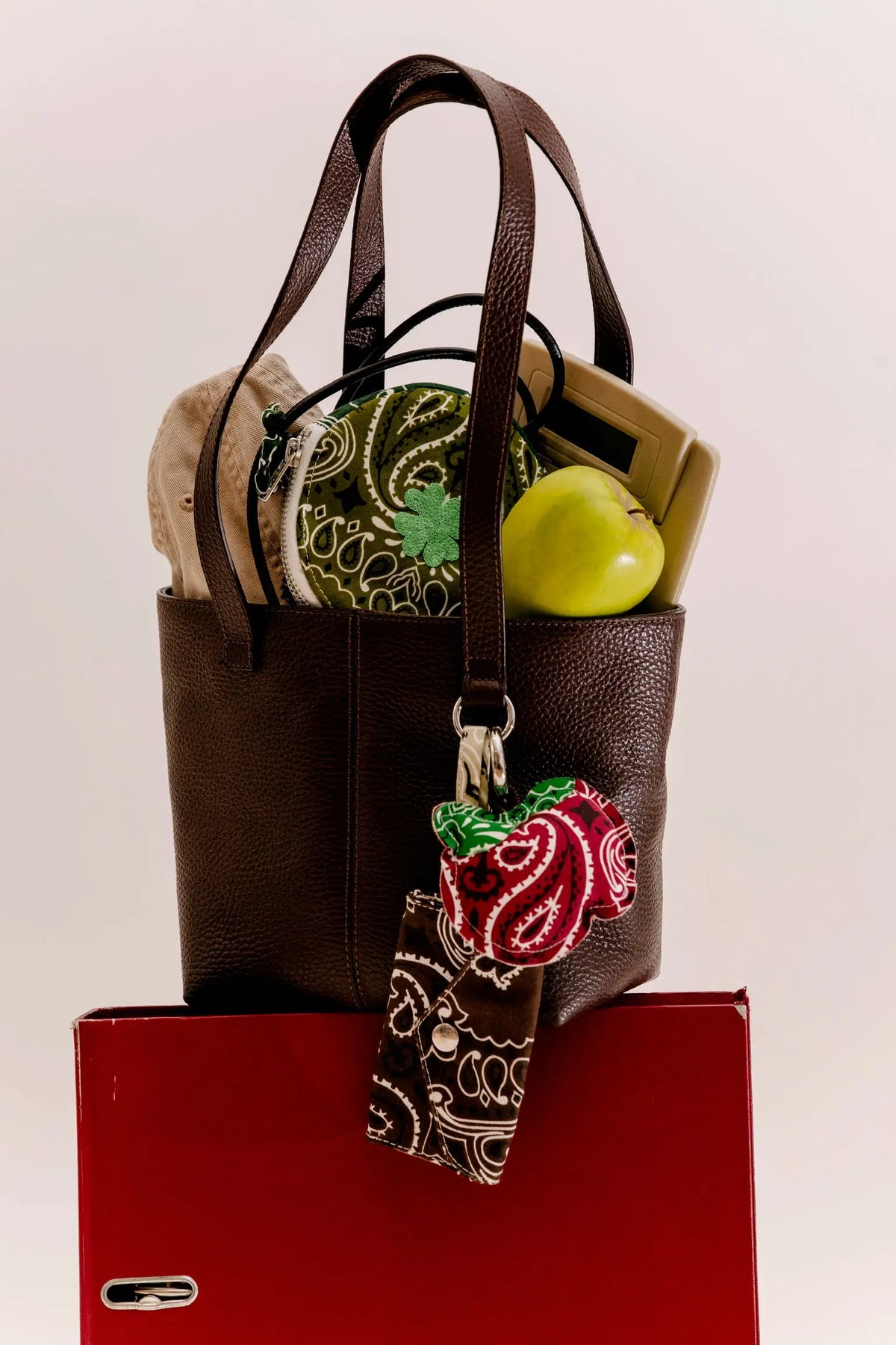 Mini Leather Tote Bag - Brown