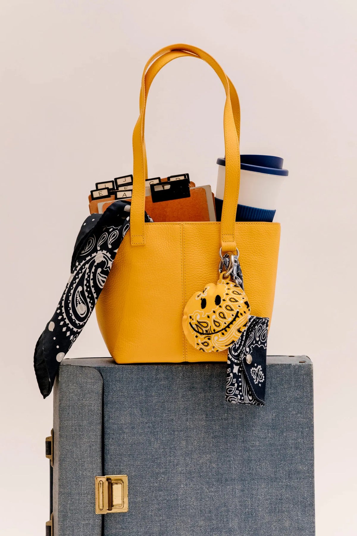 Sac Mini Tote Cuir - Gold Yellow