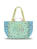 Quilted Medium Cabas Tote - HEARTS - Colorblock