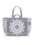 Quilted Maxi Cabas Tote - GOOD VIBES - All White