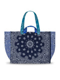 Quilted Maxi Cabas Tote - LOVE - Navy / Colorblock