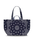 Quilted Medium Cabas Tote - LOVE - All Navy