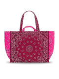 Maxi Cabas Matelassé - LOVE - Bordeaux / Fuchsia