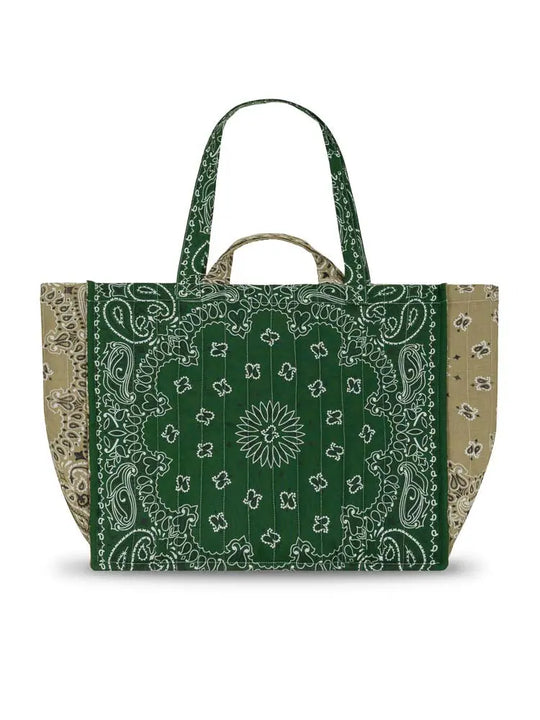 CABAS MATELASSÉ RAINBOW VERT