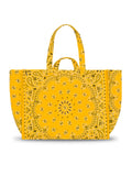 Quilted Maxi Cabas Tote - LOVE - Gold Yellow