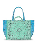 Quilted Maxi Cabas Tote - TRAVEL - Mint / Pale Blue