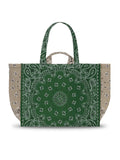 Quilted Maxi Cabas Tote - TRAVEL - Weekend Green / Beige - PRE-ORDER