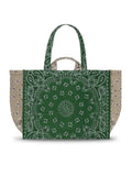 Quilted Maxi Cabas Tote - TRAVEL - Weekend Green / Beige