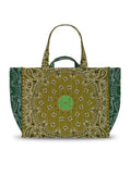Quilted Maxi Cabas Tote - CLOVER - Bronze / Green Week-End
