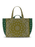 Quilted Maxi Cabas Tote - CLOVER - Bronze / Green Week-End