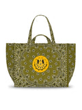Quilted Maxi Cabas Tote - HAPPY FACE - All Bronze