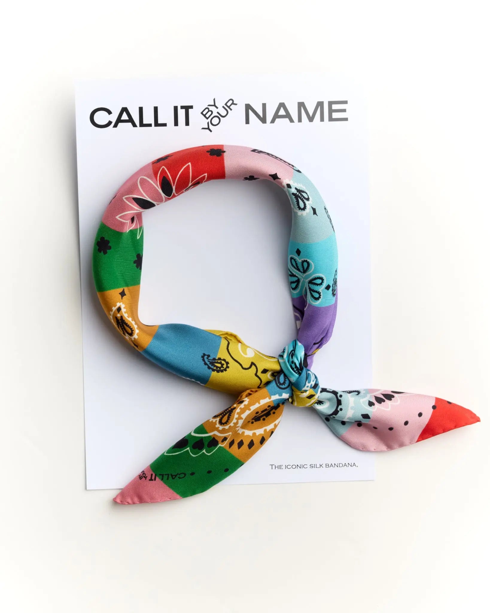 Silk Bandana - STAR - RAINBOW - Small Size