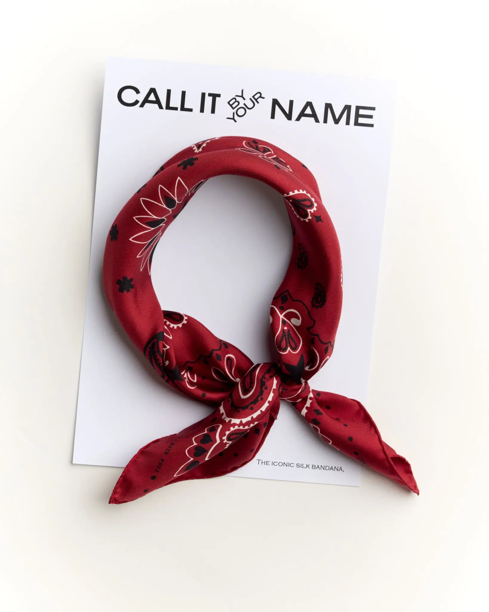 Silk Bandana - STAR - RED - Small Size