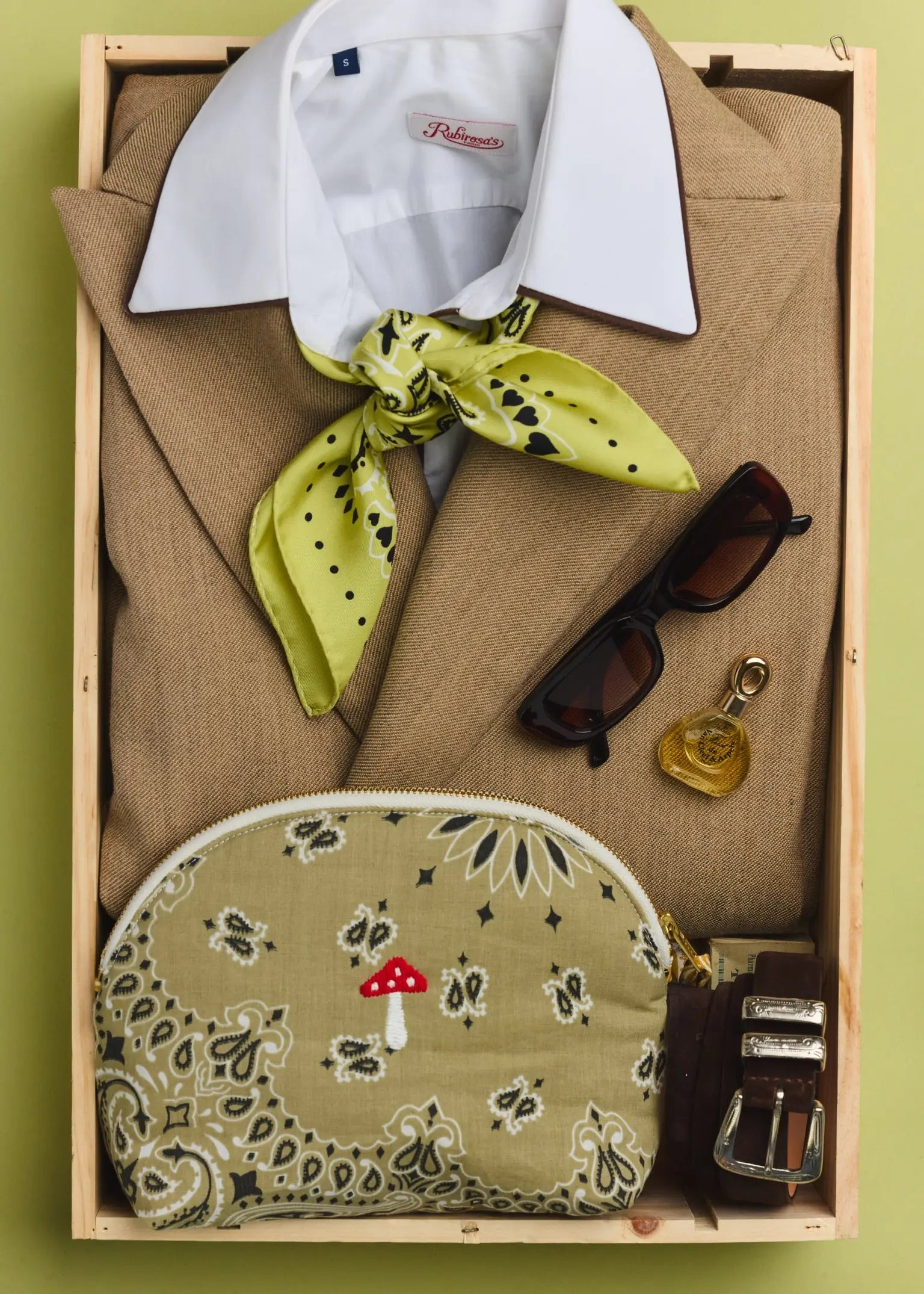 Mini Trousse de Toilette - CHAMPIGNON - Beige / Moutarde