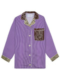 Chemise Rayée - Violet / Beige / Marron