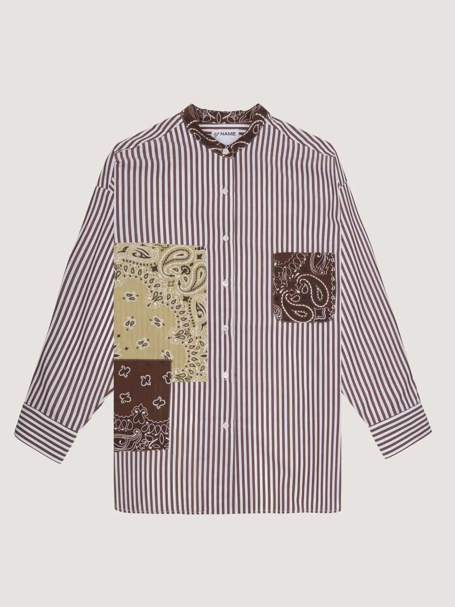 Chemise rayée unisexe - Marron / Beige