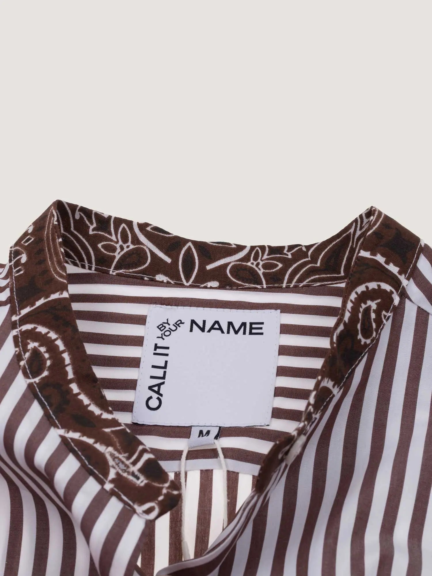 Chemise rayée unisexe - Marron / Beige