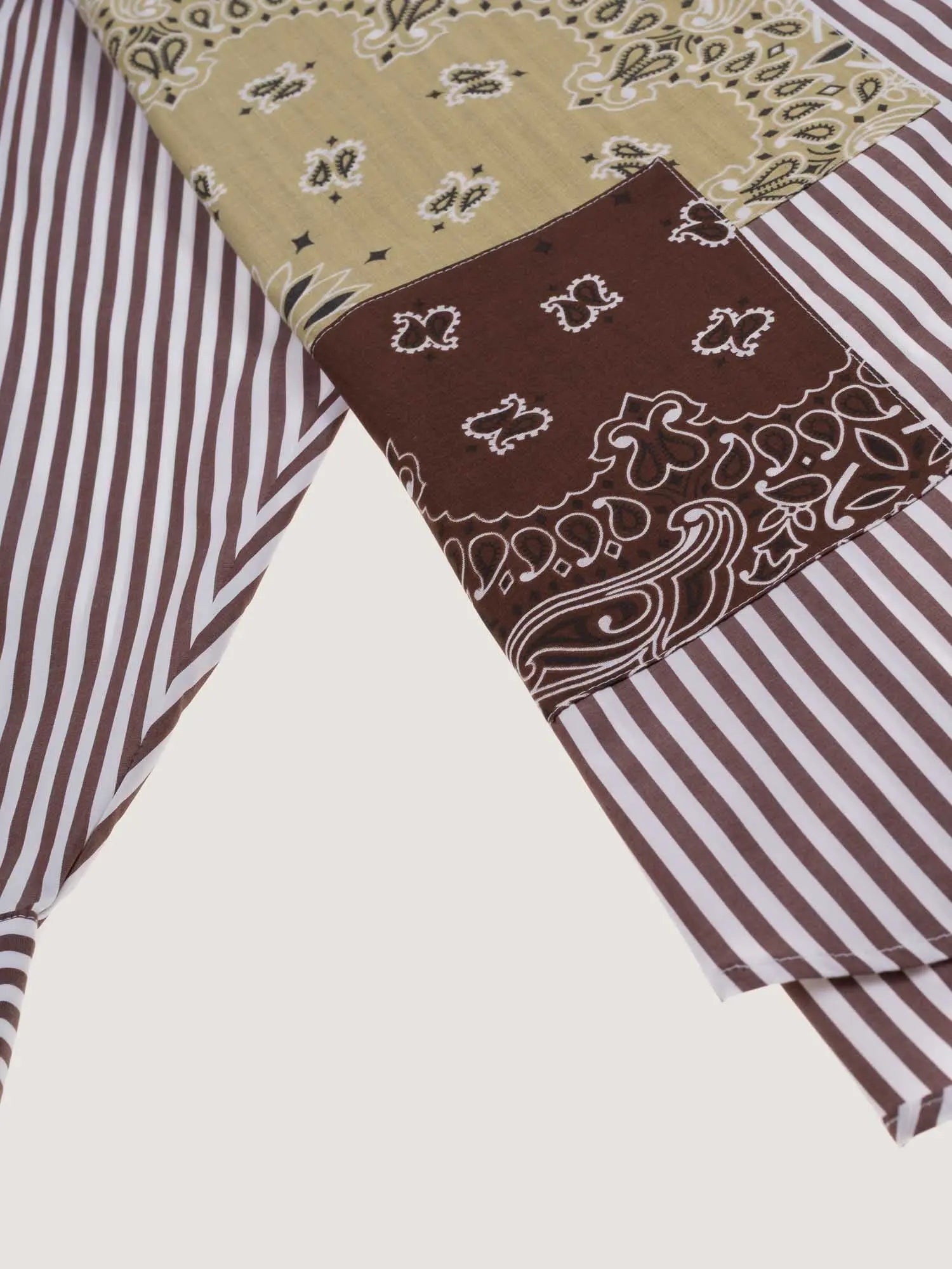 Chemise rayée unisexe - Marron / Beige