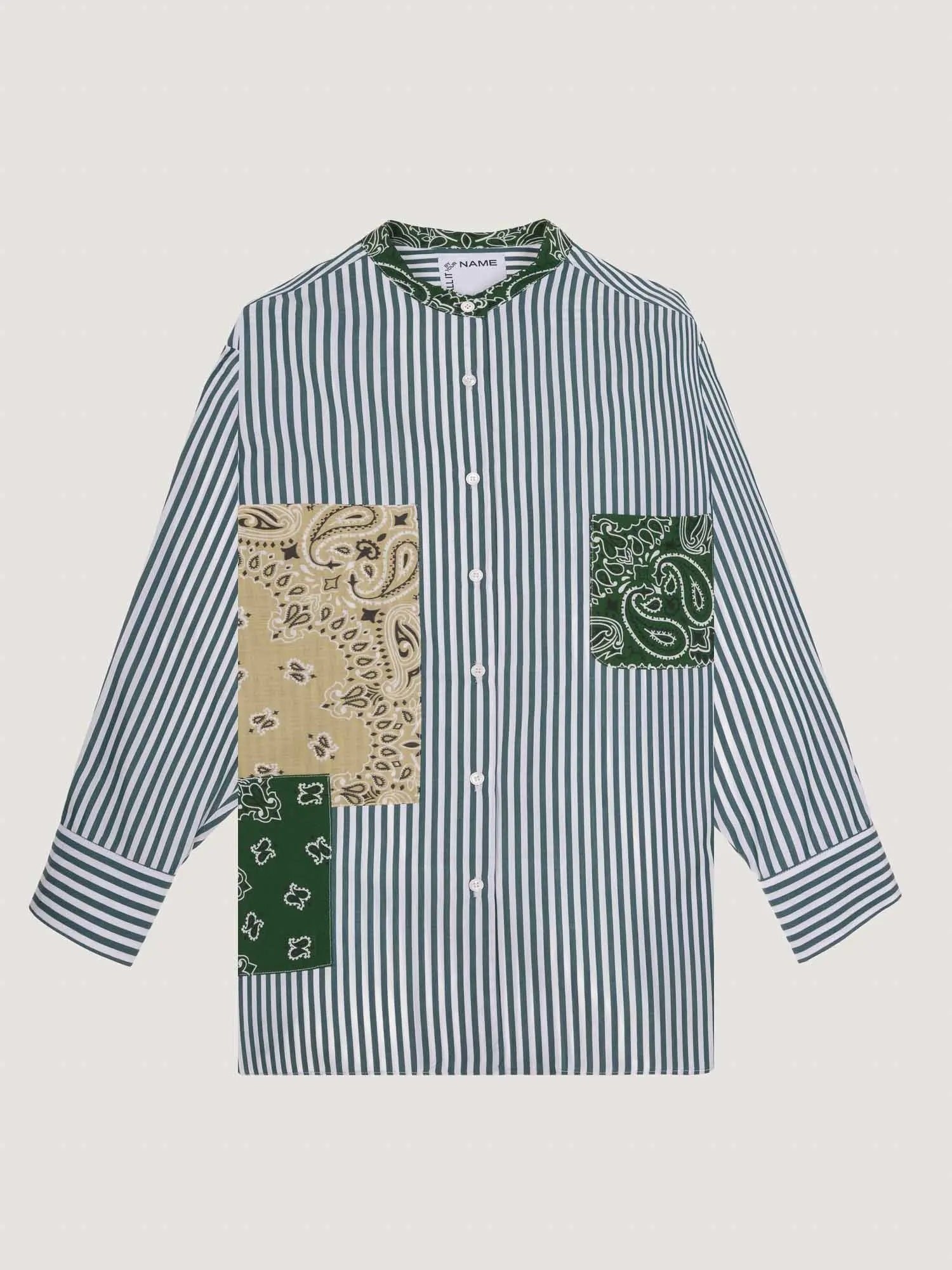 Unisex striped shirt - Week-End Green / Beige