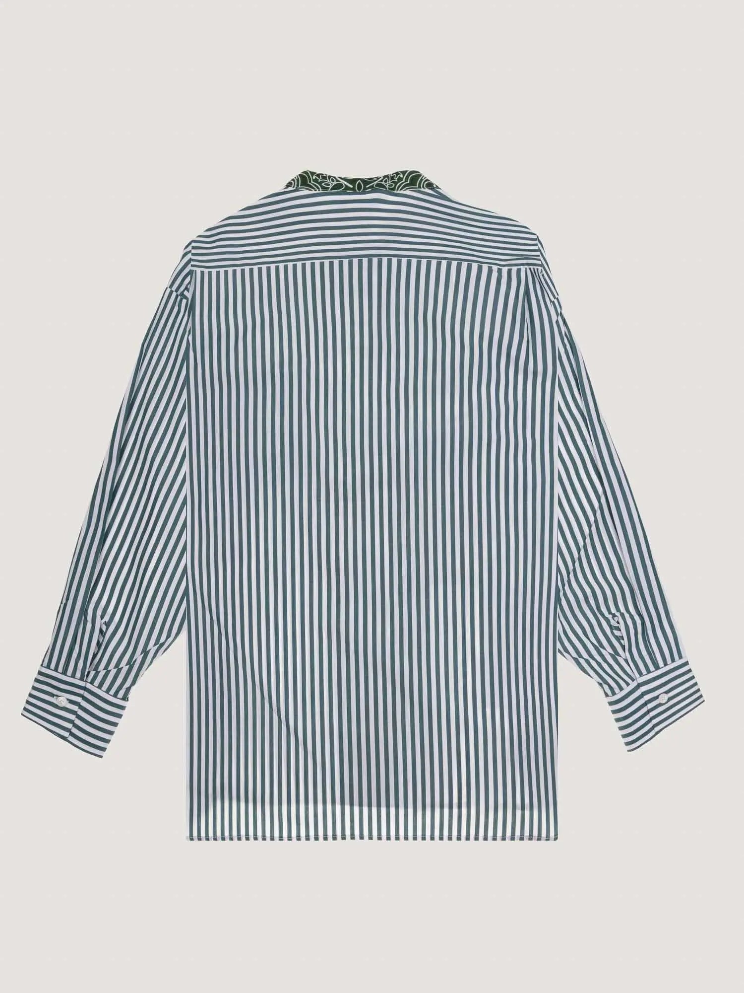 Unisex striped shirt - Week-End Green / Beige