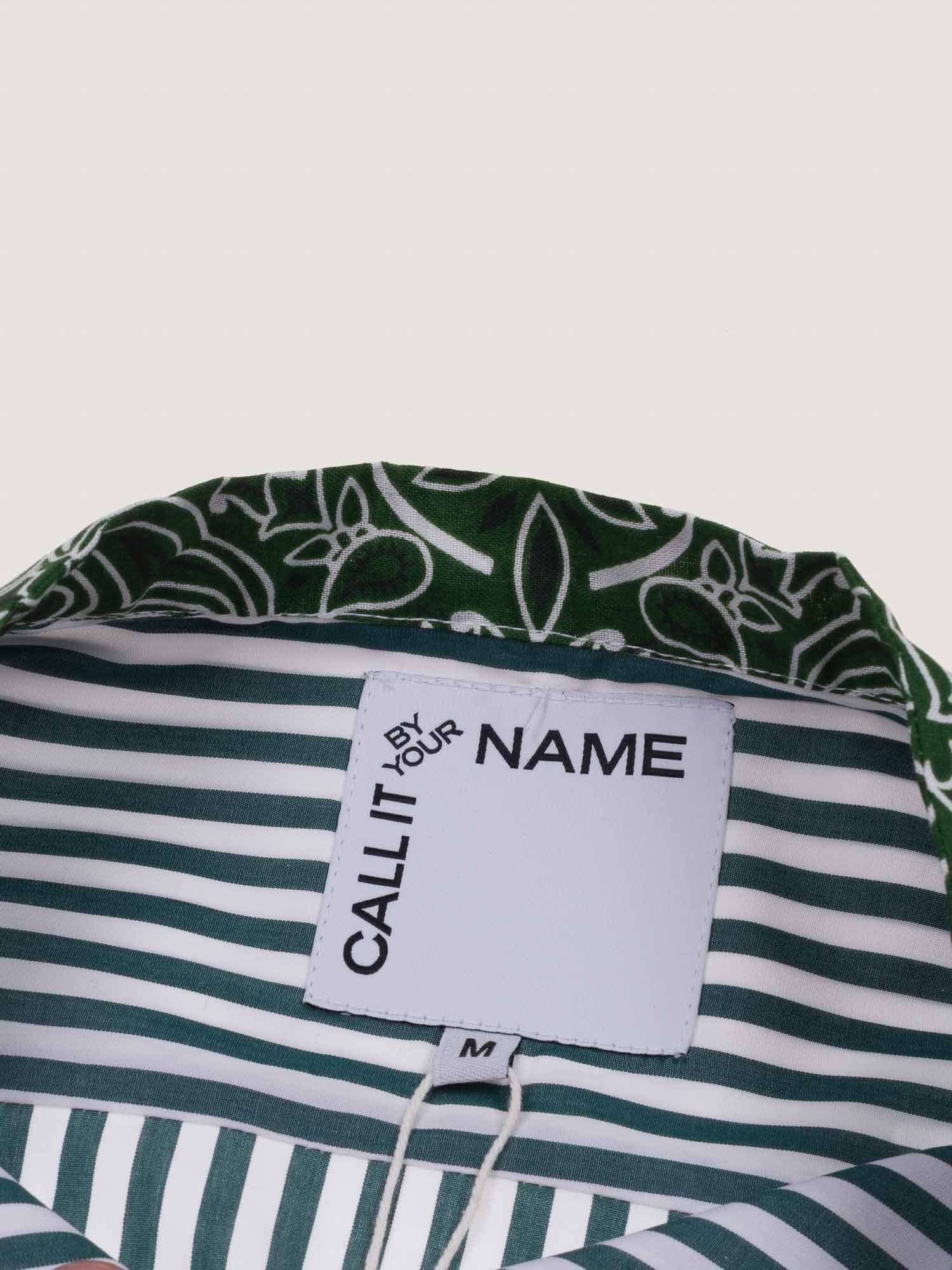 Unisex striped shirt - Week-End Green / Beige