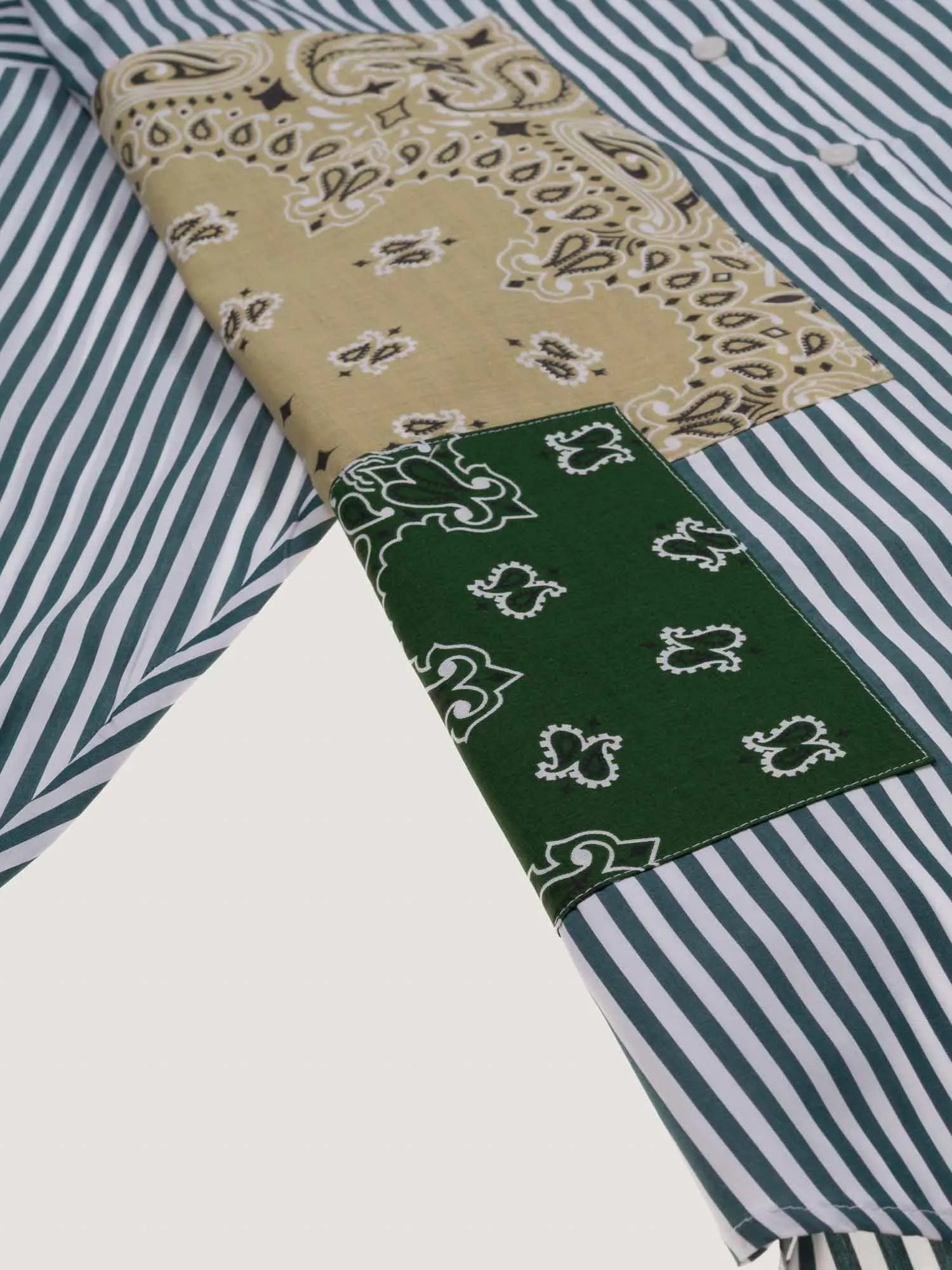 Unisex striped shirt - Week-End Green / Beige