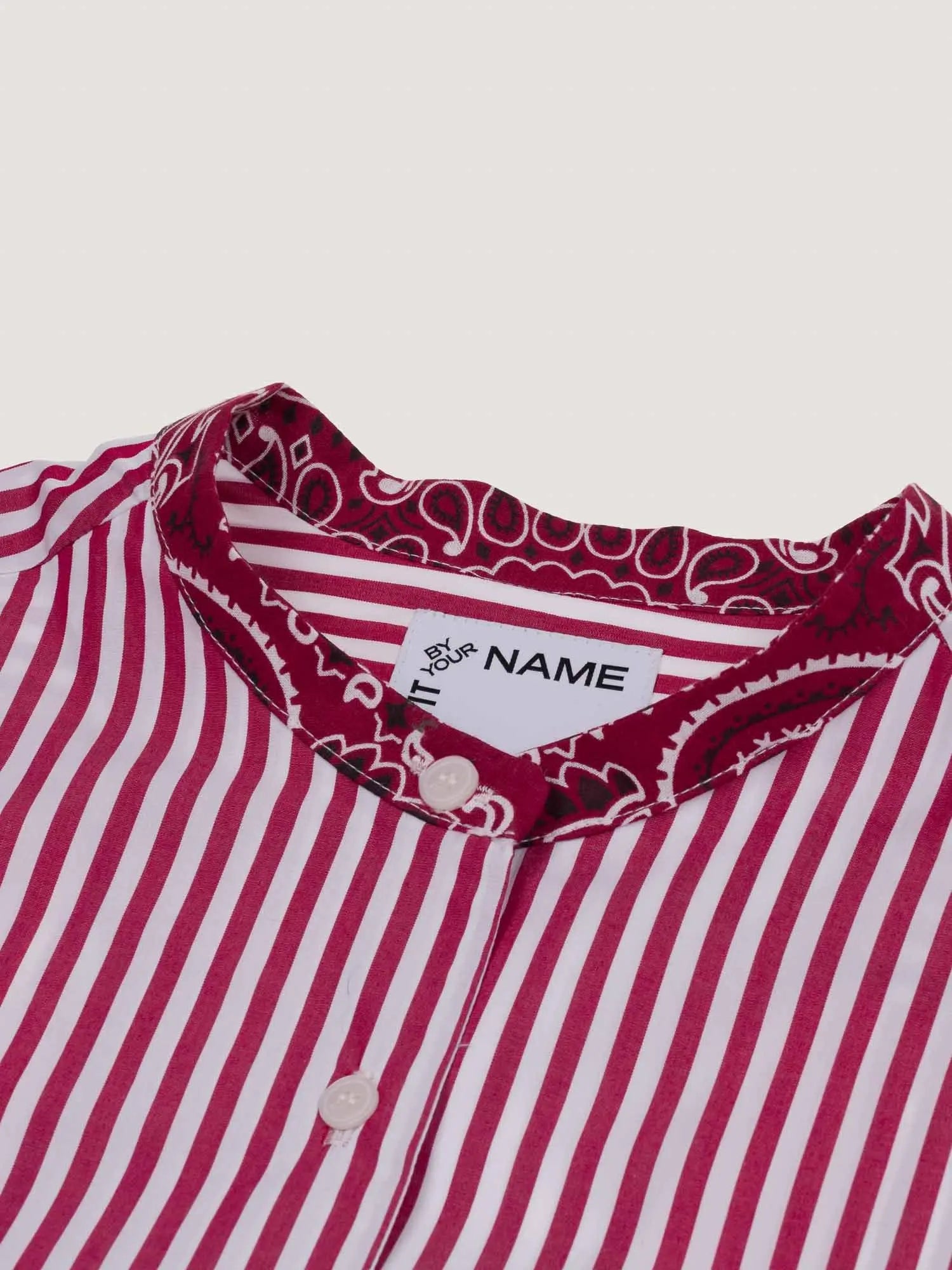 Chemise rayée unisexe - Bordeaux / Fuchsia